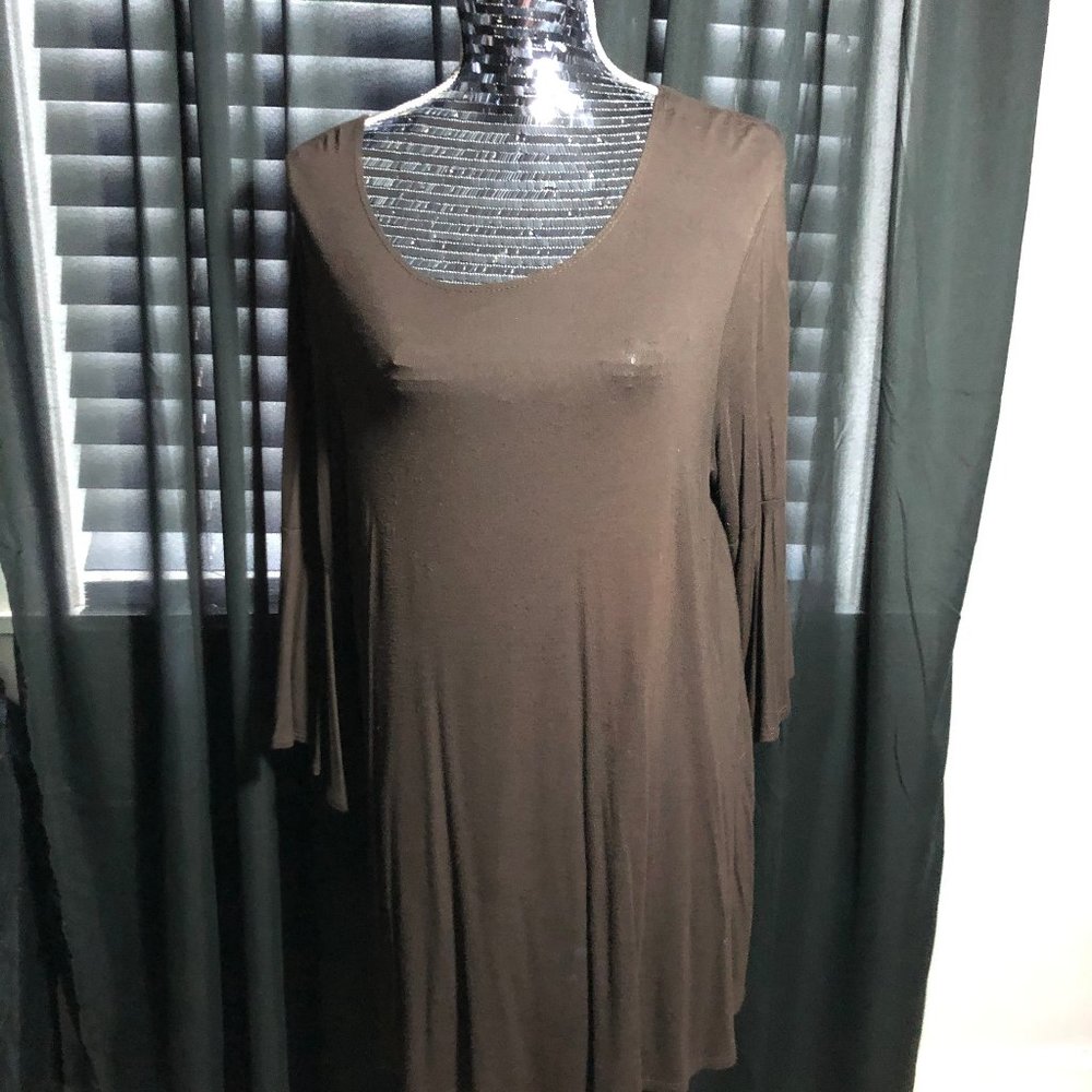Azules XL Brown 3/4" Bell Sleeve Tunic